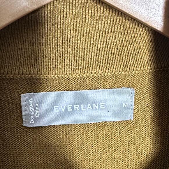 EVERLANE The No-Sweat Full Zip Sweater Tapenade Tan Sz M {RR44} - Picture 5 of 6
